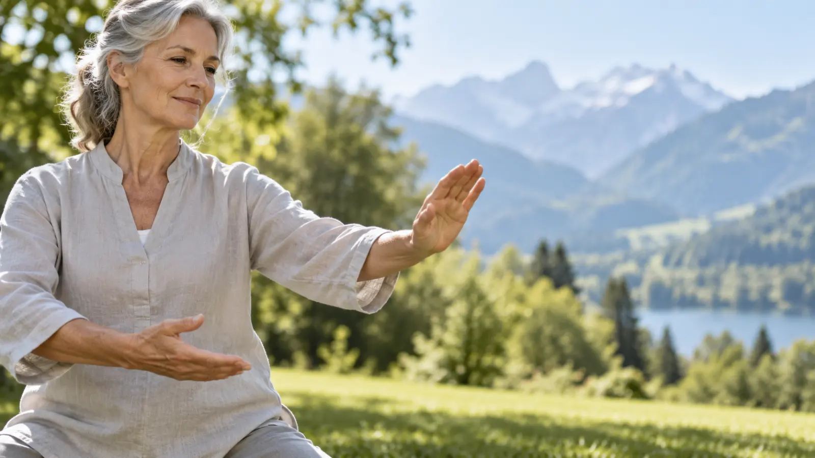 Groupe enchaînant une forme de Tai Chi