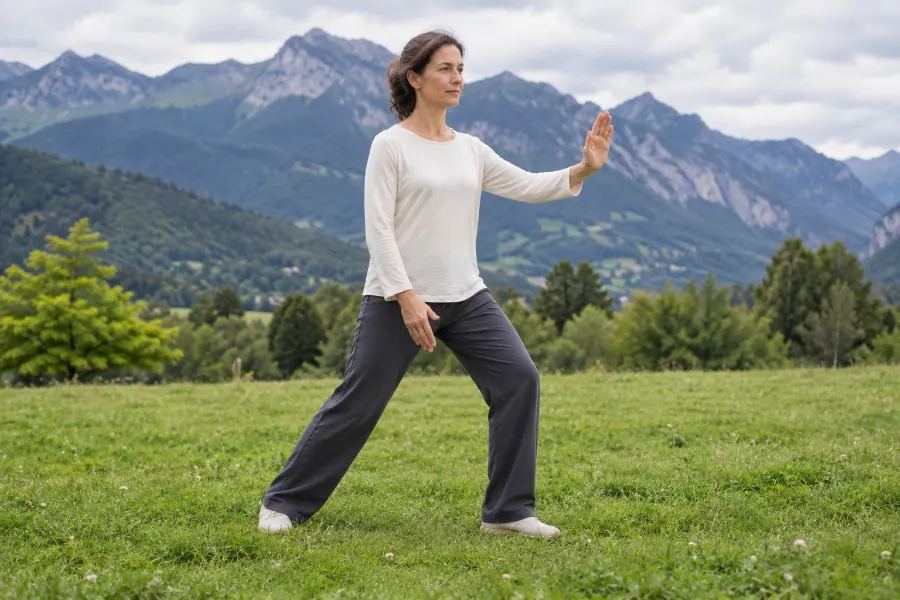 Posture 4 Brosser le genou : Côté gauche