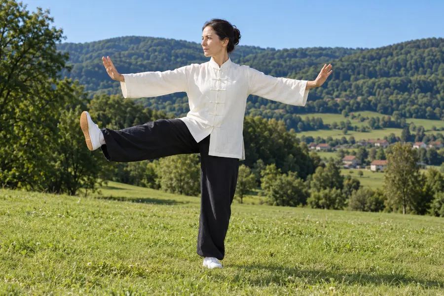 Posture 15 Se retourner, coup de talon gauche : Coup de talon gauche