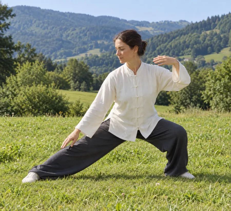 Posture 16 Le serpent rampe, le coq d'or sur une patte — gauche : Le serpent rampe