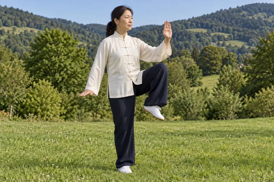 Posture 17 Le serpent rampe, le coq d'or sur une patte — droite : Le coq d'or sur une patte