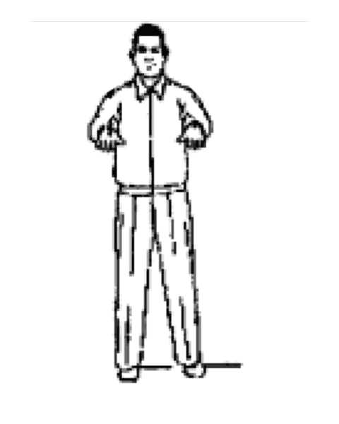 Schéma de la posture 1 de la forme de Pékin : Commencement