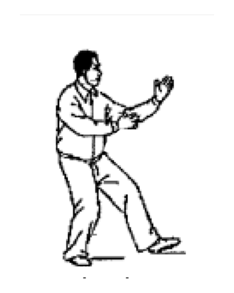Schéma de la posture 5 de la forme de Pékin : Jouer du pipa