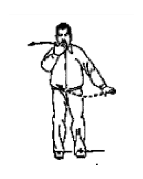 Schéma de la posture 10 de la forme de Pékin : Mouvoir les mains comme les nuages